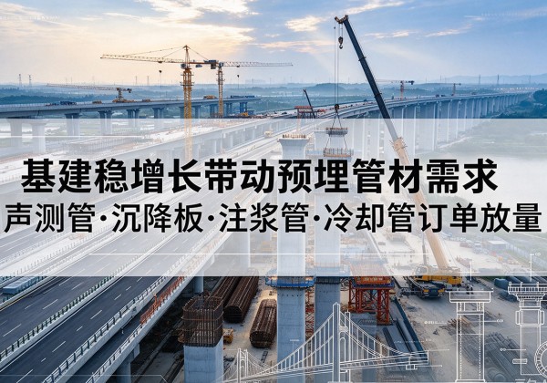 阳高基建稳增长带动预埋监测管材需求，声测管、沉降板、注浆管订单持续放量